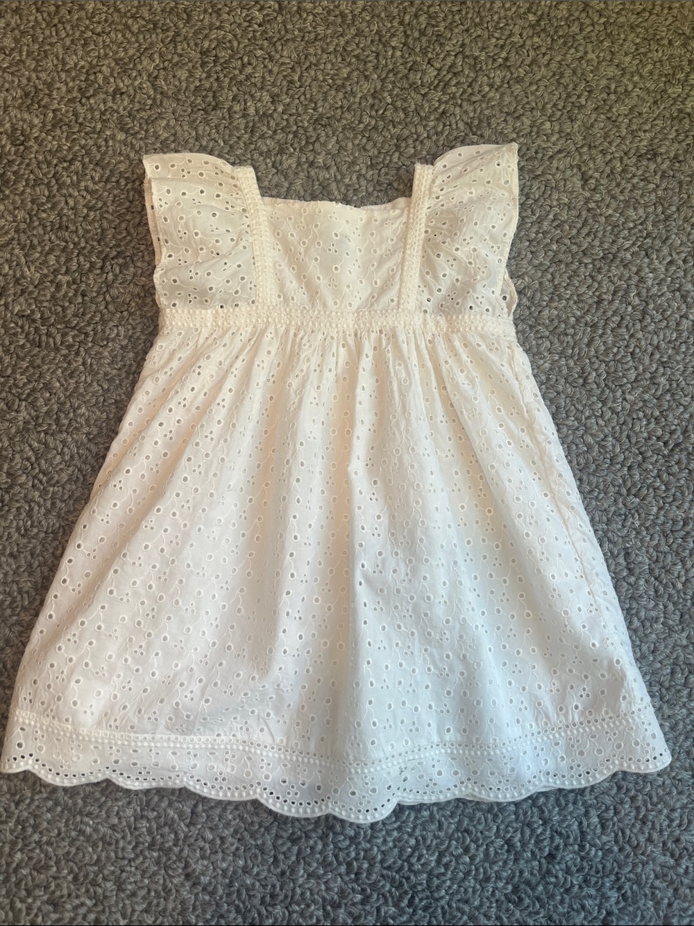 Bonpoint Girls' Eyelet Sundress in White - Classic Summer Dress